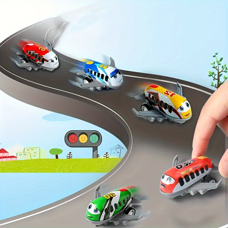 10pcs Mini Metal Airplane Set – Battery-Free Inertia-Powered Toy Planes