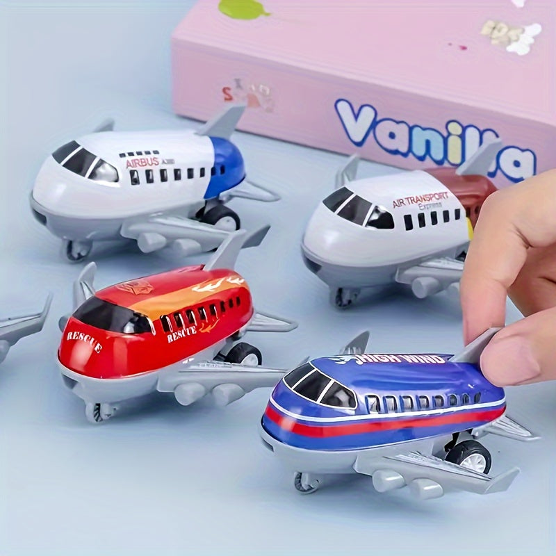 10pcs Mini Metal Airplane Set – Battery-Free Inertia-Powered Toy Planes