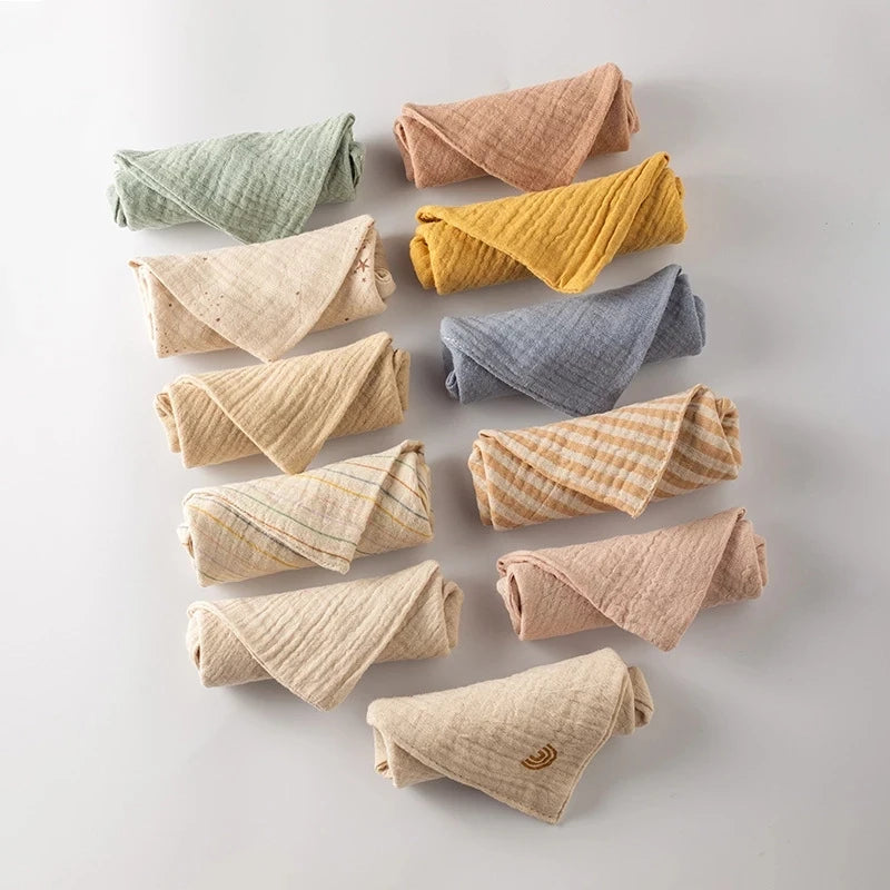 5PC Baby Towels | Muslin Squares - Soft Cotton Gauze for Newborn Care