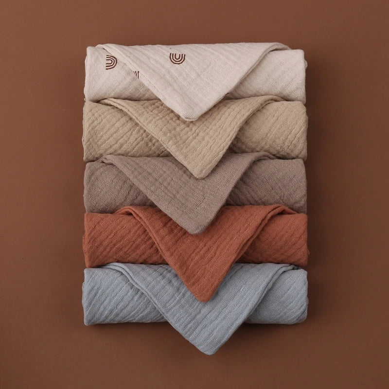 5PC Baby Towels | Muslin Squares - Soft Cotton Gauze for Newborn Care