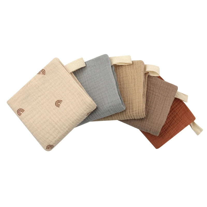 5PC Baby Towels | Muslin Squares - Soft Cotton Gauze for Newborn Care