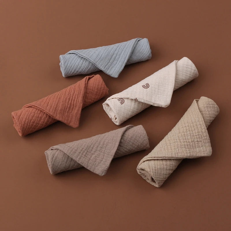 5PC Baby Towels | Muslin Squares - Soft Cotton Gauze for Newborn Care