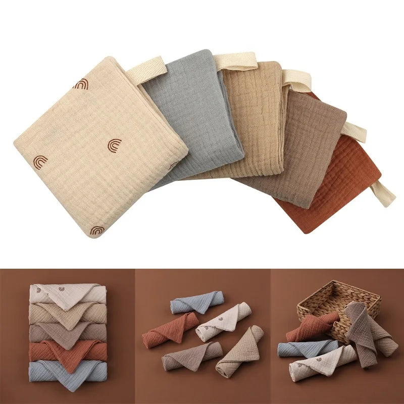 5PC Baby Towels | Muslin Squares - Soft Cotton Gauze for Newborn Care
